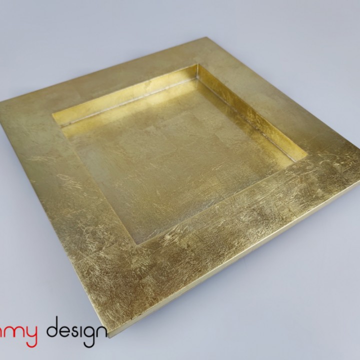 Gold square lacquer tray - size M/ 29cm